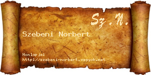 Szebeni Norbert névjegykártya