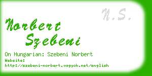 norbert szebeni business card